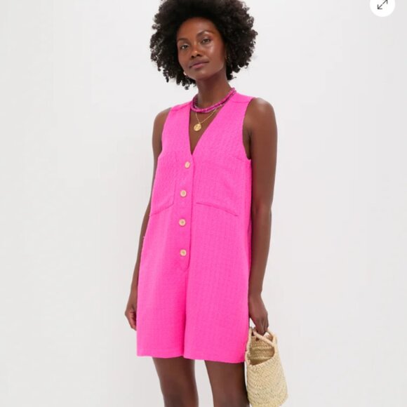 Tuckernuck Pants - Tuckernuck | Hot Pink Textured Myla Romper